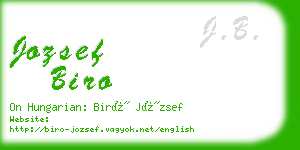 jozsef biro business card